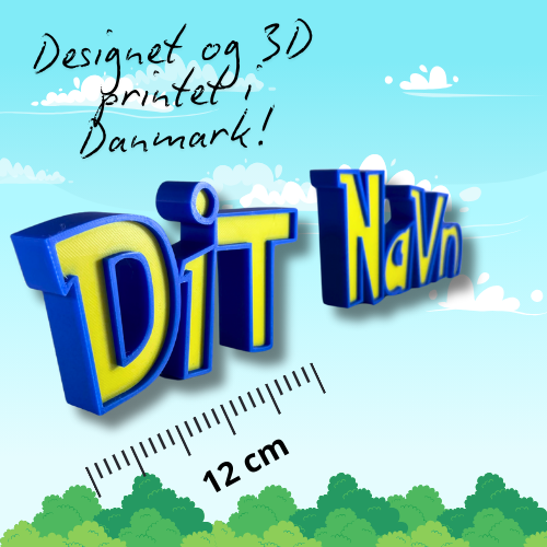 Dit Navn - Pokémon Inspireret 3D navneskilt - Lavet specielt til dig