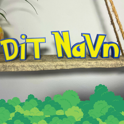 Dit Navn - Pokémon Inspireret 3D navneskilt - Lavet specielt til dig