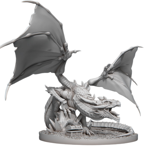 Dungeons & Dragons - STL Miniatures - Large Dragon Crouching