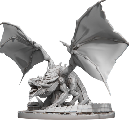 Dungeons & Dragons - STL Miniatures - Large Dragon Crouching