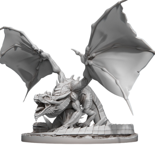 Dungeons & Dragons - STL Miniatures - Large Dragon Crouching