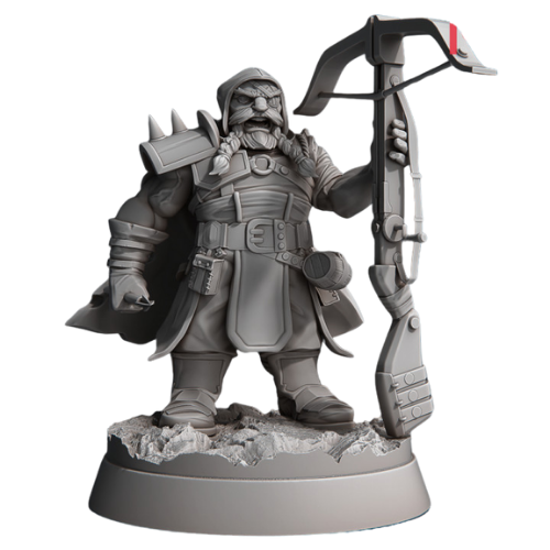 Dungeons & Dragons - STL Miniatures - Dragon Hunter Dwarf with Crossbow