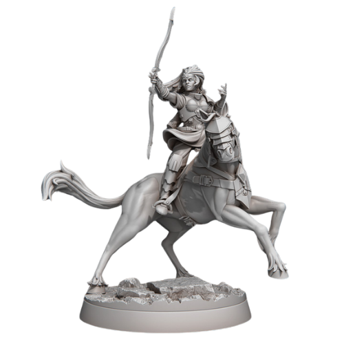 Dungeons & Dragons - STL Miniatures - Female Dragon Hunter Horserider