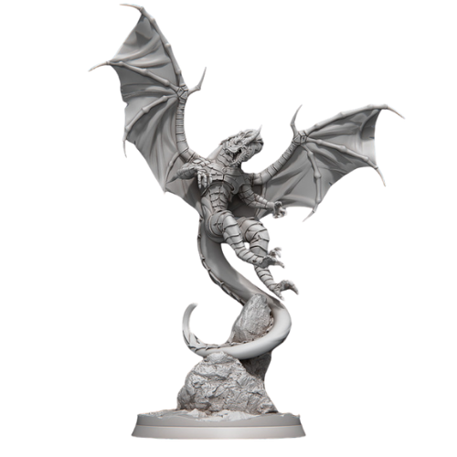 Dungeons & Dragons - STL Miniatures - Large Dragon soaring upwards