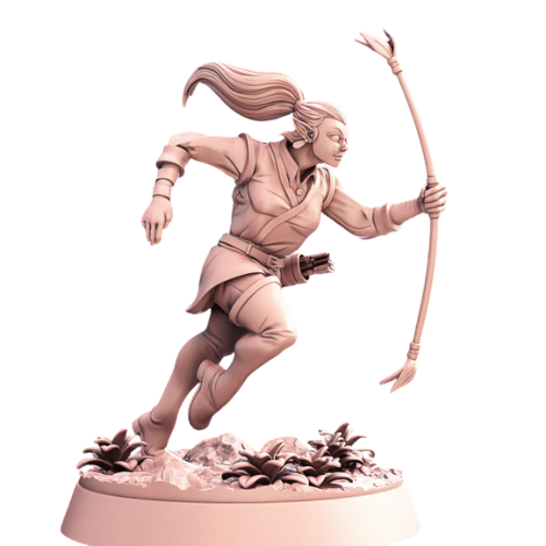 Dungeons & Dragons - STL Miniatures - Female Elf Archer running