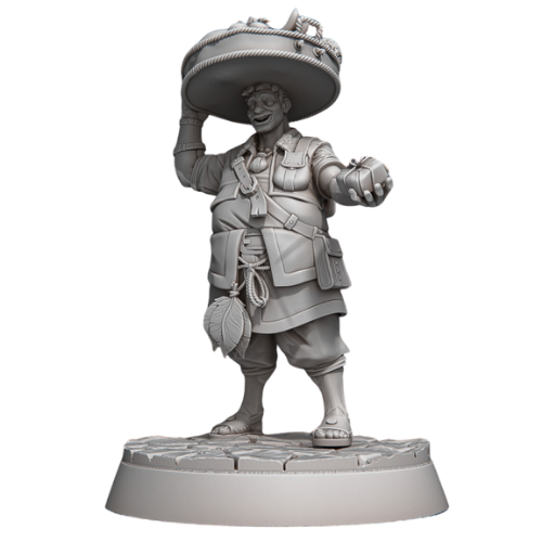 Dungeons & Dragons - STL Miniatures - Food vendor with gift