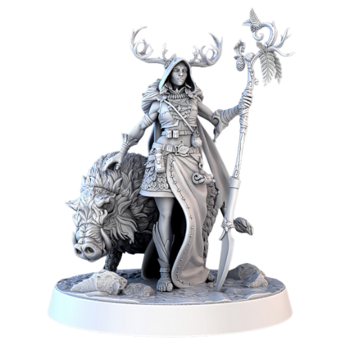 Dungeons & Dragons - STL Miniatures - Forest Protector with boar