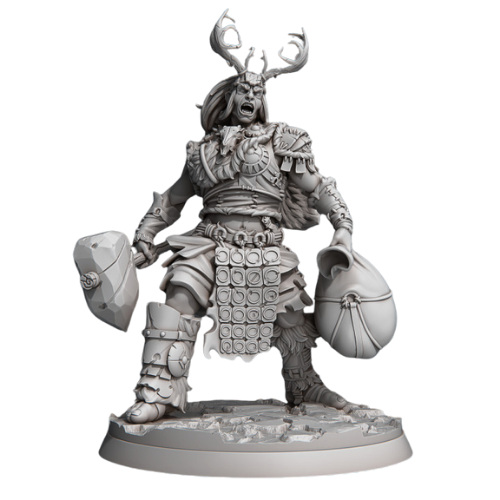 Dungeons & Dragons - STL Miniatures - Frost Giant with stone hammer
