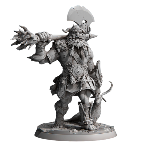 Dungeons & Dragons - STL Miniatures - Frost Giant with stone axe