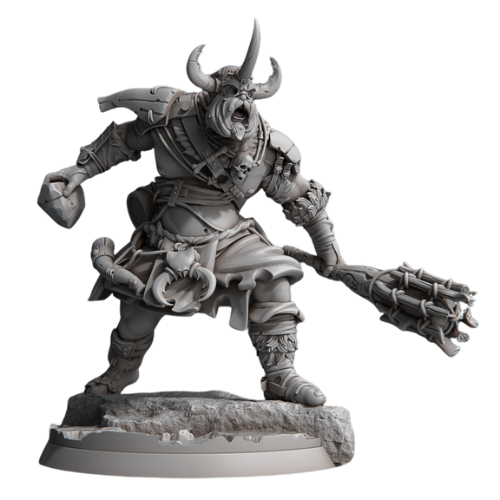 Dungeons & Dragons - STL Miniatures - Frost Giant with stone mace