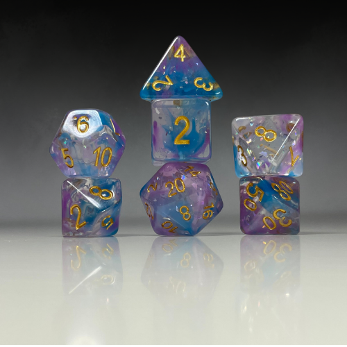 Sun Forge - RPG Dice Set - Purple Starlight Nebula (7stk)