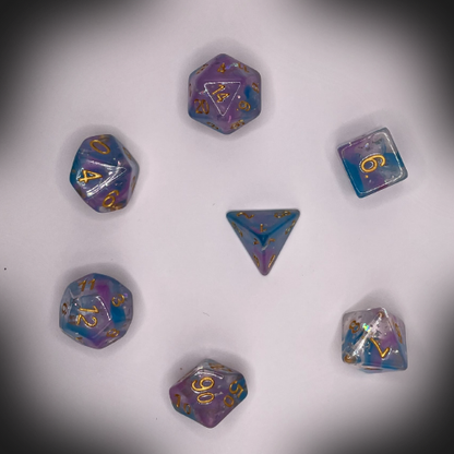 Sun Forge - RPG Dice Set - Purple Starlight Nebula (7stk)