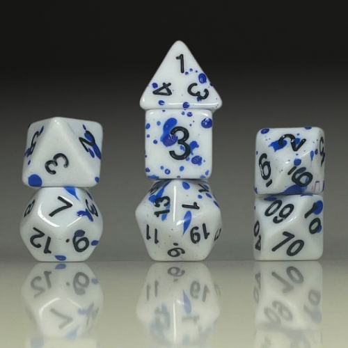 Sun Forge - RPG Dice Set - Blue Spots Akrylics (7stk)
