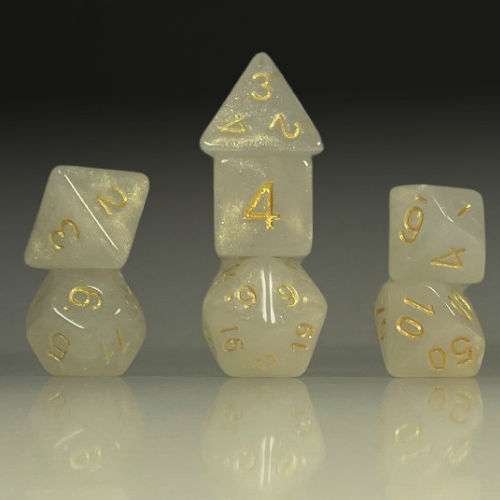 Sun Forge - RPG Dice Set - Shining Gold Nebula - 2 Colour Swirl (7stk)
