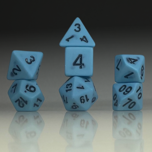 Sun Forge - RPG Dice Set - Light Blue Antique (7stk)