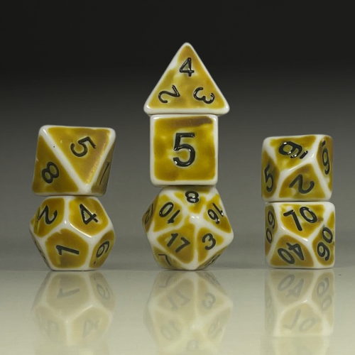 Sun Forge - RPG Dice Set - Yellow Stone Antique (7stk)