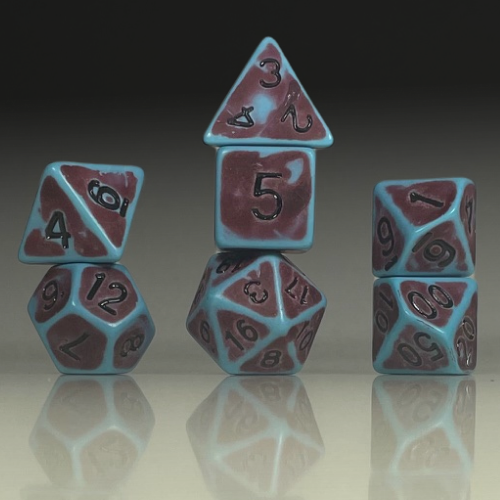 Sun Forge - RPG Dice Set - Teal & Rust Antique (7stk)