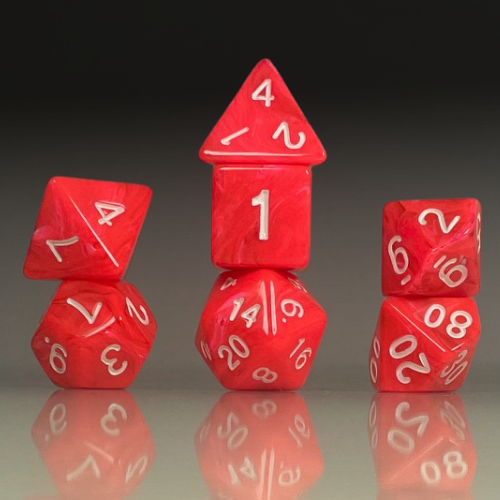 Sun Forge - RPG Dice Set - Pink Marble Akrylics (7stk)