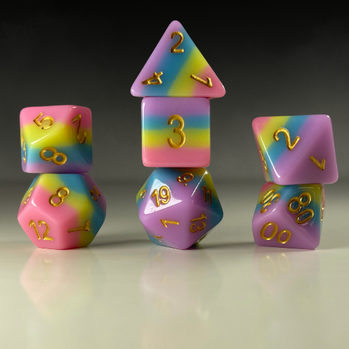 Sun Forge - RPG Dice Set - Panmuted Rainbow (7stk)