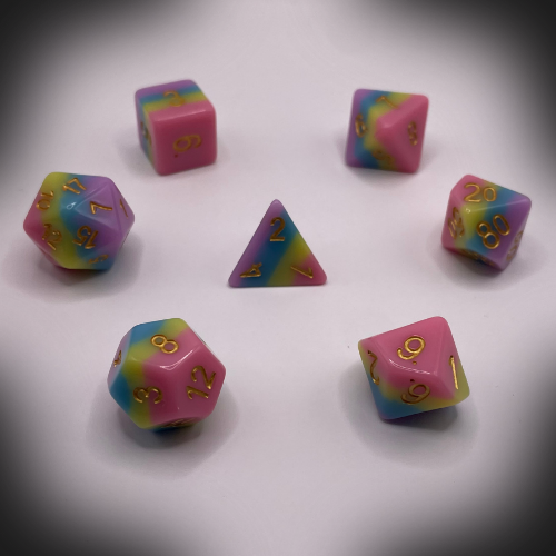 Sun Forge - RPG Dice Set - Panmuted Rainbow (7stk)