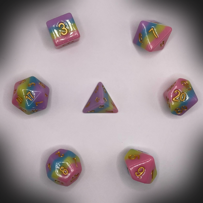 Sun Forge - RPG Dice Set - Panmuted Rainbow (7stk)