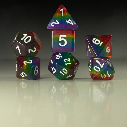 Sun Forge - RPG Dice Set - Classic Glassy Rainbow (7stk)