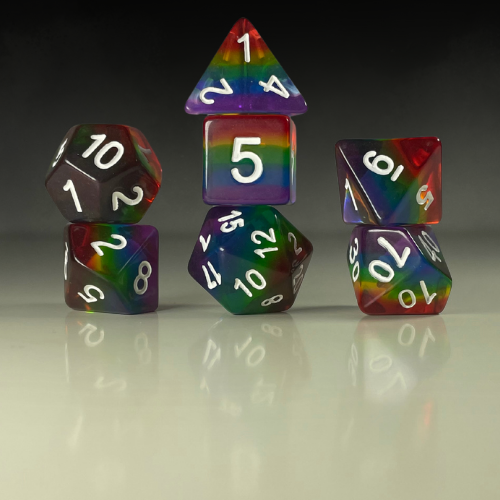 Sun Forge - RPG Dice Set - Classic Glassy Rainbow (7stk)