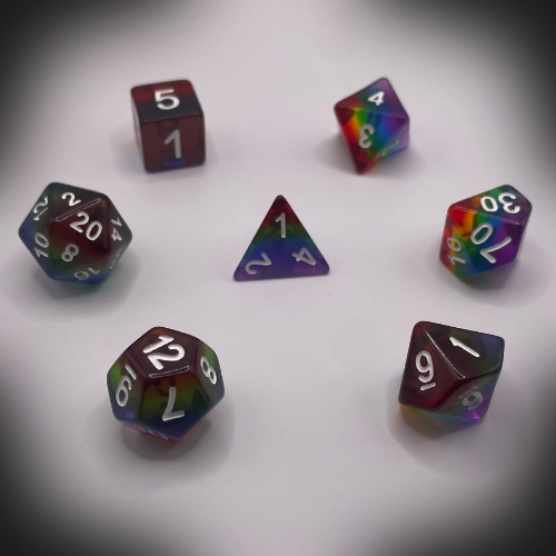 Sun Forge - RPG Dice Set - Classic Glassy Rainbow (7stk)