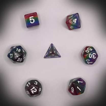 Sun Forge - RPG Dice Set - Classic Glassy Rainbow (7stk)