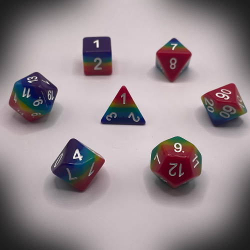 Sun Forge - RPG Dice Set - Classic Rainbow (7stk)