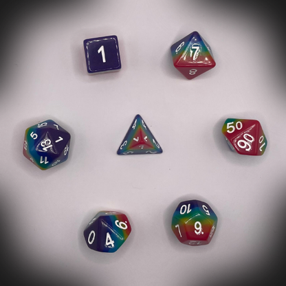 Sun Forge - RPG Dice Set - Classic Rainbow (7stk)