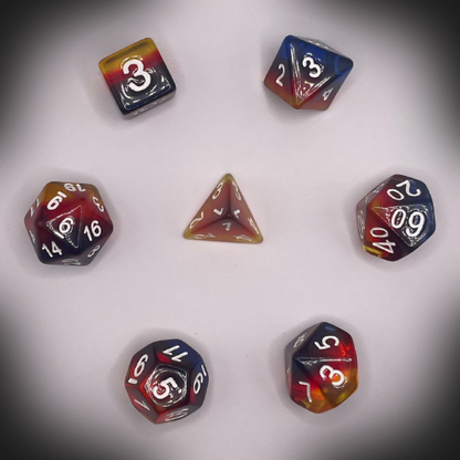 Sun Forge - RPG Dice Set - Dark Glassy Rainbow (7stk)