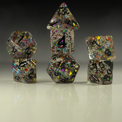 Sun Forge - RPG Dice Set - Psychedelic Paillette (7stk)