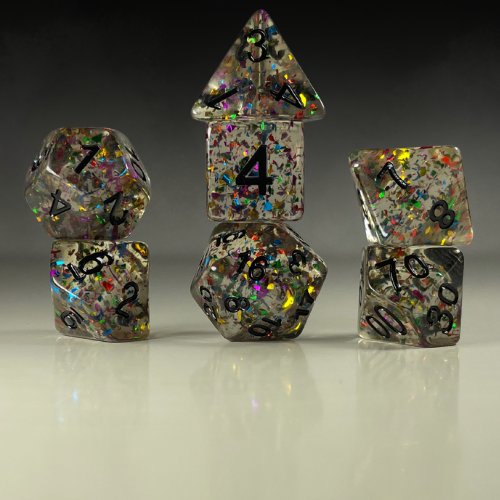 Sun Forge - RPG Dice Set - Psychedelic Paillette (7stk)