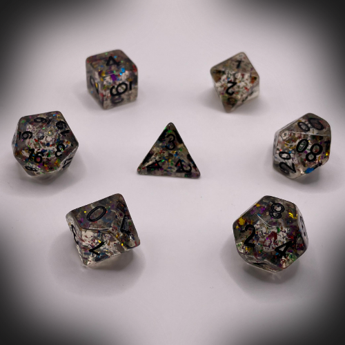 Sun Forge - RPG Dice Set - Psychedelic Paillette (7stk)