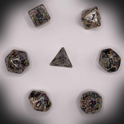 Sun Forge - RPG Dice Set - Psychedelic Paillette (7stk)