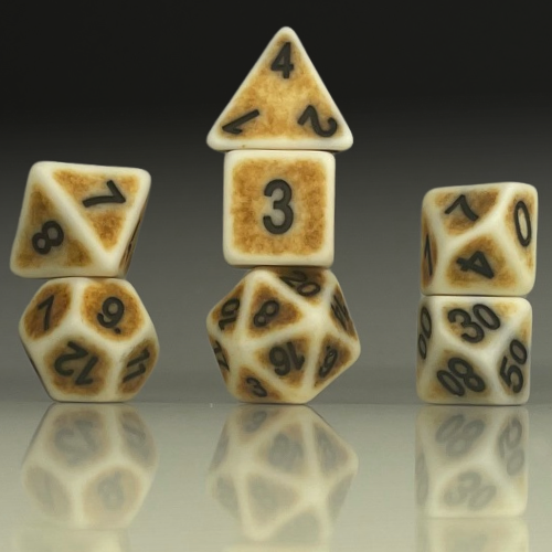 Sun Forge - RPG Dice Set - Beaten Ochre Antique (7stk)