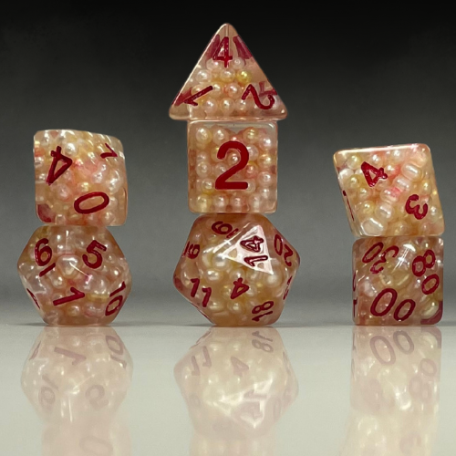 Sun Forge - RPG Dice Set - Golden Red Capsphere (7stk)