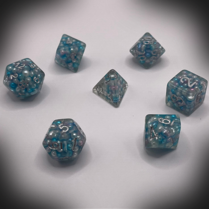 Sun Forge - RPG Dice Set - Ice Blue Capsphere (7stk)