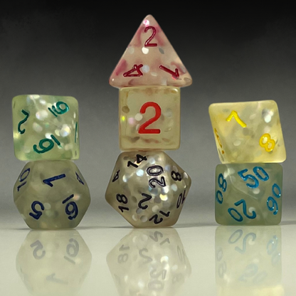 Sun Forge - RPG Dice Set - Rainbow Frost (7stk)