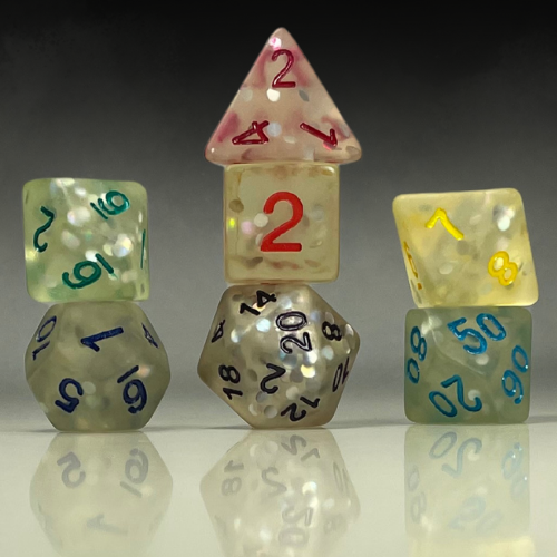 Sun Forge - RPG Dice Set - Rainbow Frost (7stk)