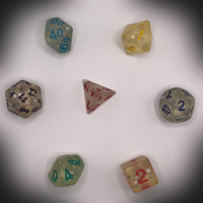 Sun Forge - RPG Dice Set - Rainbow Frost (7stk)