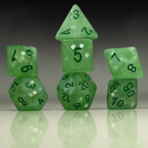 Sun Forge - RPG Dice Set - Green Frost (7stk)