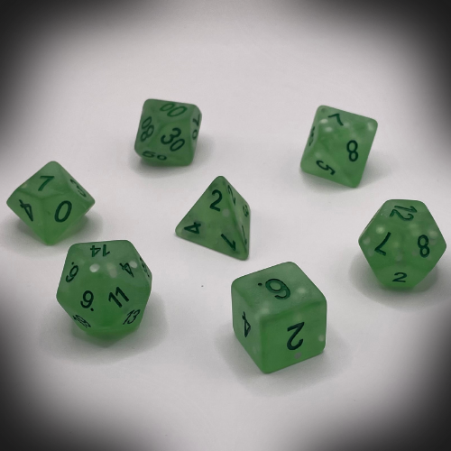 Sun Forge - RPG Dice Set - Green Frost (7stk)