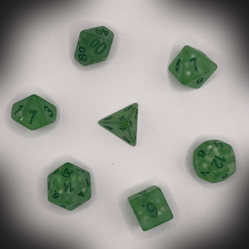 Sun Forge - RPG Dice Set - Green Frost (7stk)
