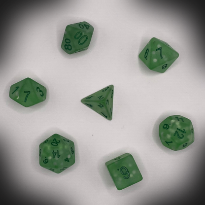 Sun Forge - RPG Dice Set - Green Frost (7stk)