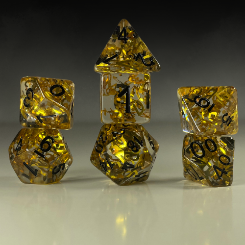 Sun Forge - RPG Dice Set - Golden Spell (7stk)