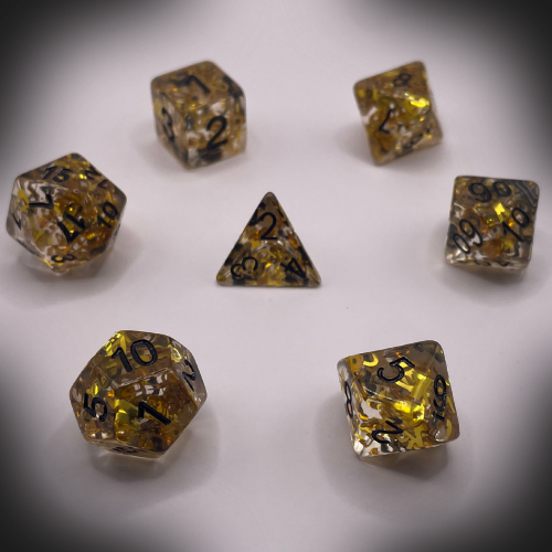 Sun Forge - RPG Dice Set - Golden Spell (7stk)
