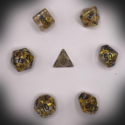 Sun Forge - RPG Dice Set - Golden Spell (7stk)