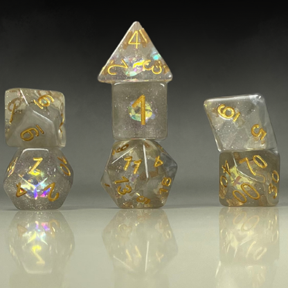 Sun Forge - RPG Dice Set - Golden Diamond (7stk)